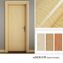 Load image into Gallery viewer, Wood Grain Door Sticker Waterproof Adhesive Wallpaper Wooden Door Renovation Cabinet Furniture Home Decor DIY Wall Mural Decals